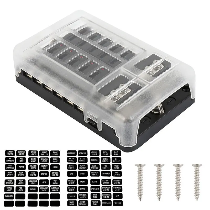 DC 12V 32V 12 Way 24 предохранители коробка цепи стандартный держатель блока лезвия