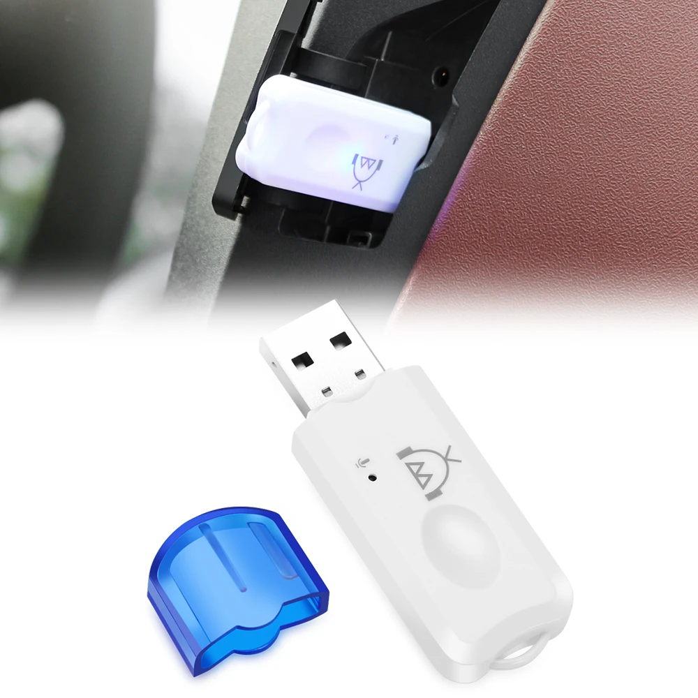 Беспроводной аудиоадаптер USB AUX Bluetooth стерео адаптер с микрофоном для автомобиля