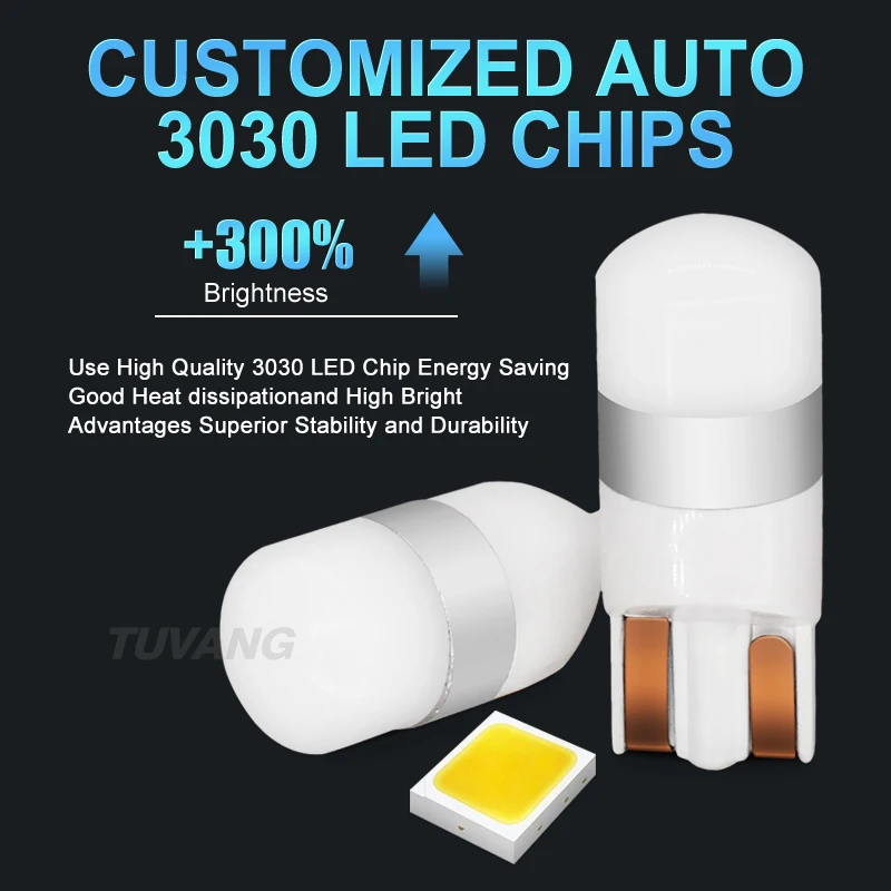 2x T10 W5W светодиодный светильник 3030 SMD 168 194 Габаритные фонари для автомобиля лампа