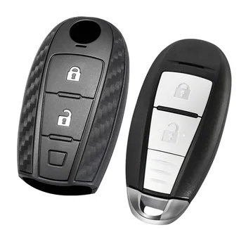 

Carbon fiber Pattern Soft Silicone Protect Car key Case Cover for SUZUKI Swift Sport SX4 SCROSS