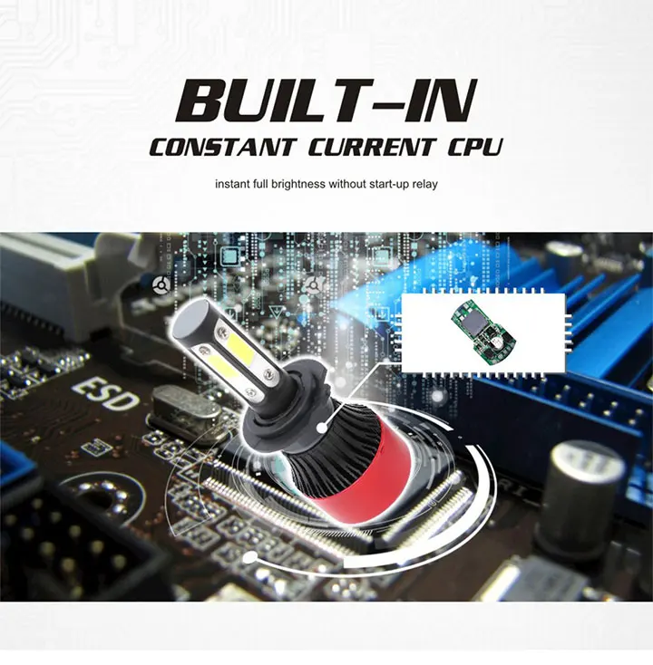 4 стороны люмен COB 36 Вт 8000lm H4 H13 5202 H7 H11 9005 9006 9007 9004 Автомобильный светодиодный головной светильник лампы авто светодиодный налобный фонарь светодиодный светильник 12v