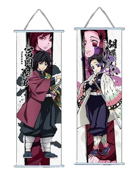 

New Popular Anime Demon Slayer Poster Fabric Scroll Painting Wall Picture Anime Wall Scroll Hanging Decor