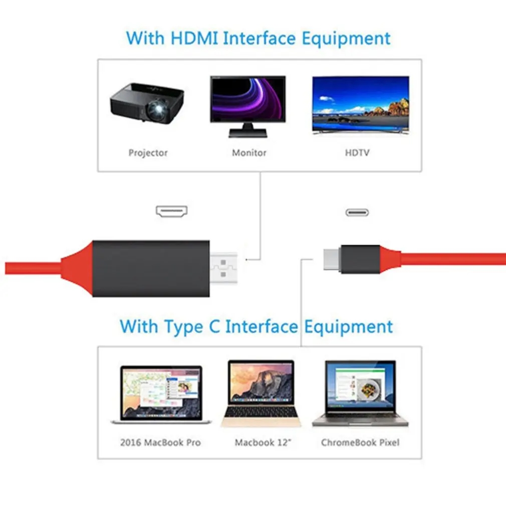 Для Apple Android type-C к Hdmi Hd линия три-в-одном мобильный телефон такой же экран линейный проекционный экран