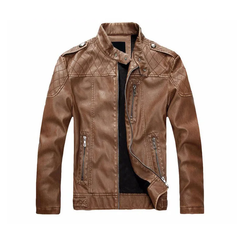 Men Faux Leather Jacket Mens Leather Jackets and Coats 2019 Autumn Winter High Quality Men's Windbreakers Motorcycle Coat 1172