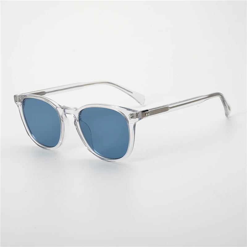Винтажные Солнцезащитные очки Finley ESQ. Солнцезащитные очки OV5298, поляризованные солнцезащитные очки для мужчин и женщин, чехол - Цвет линз: Clear VS Blue