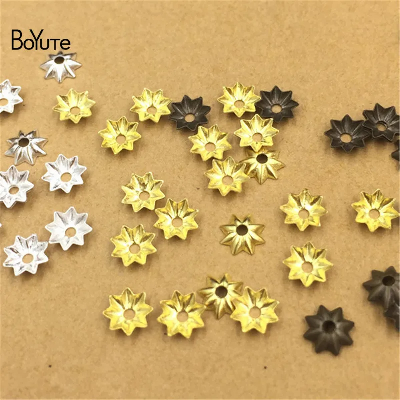 BoYuTe Wholesale (1000 PiecesLot) Metal Brass Stamping 5MM Filigree Flower Bead Caps Diy Hand Made Jewelry Making Materials (2)