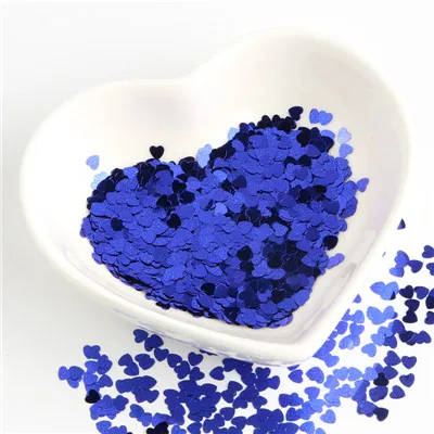 laser blue 4mm Love Heart Sequins Ultrathin Paillettes Laser Silver Glitter Sequin PET Paillette For Nails Art Wedding PartyDecoration 8g - Цвет: laser blue