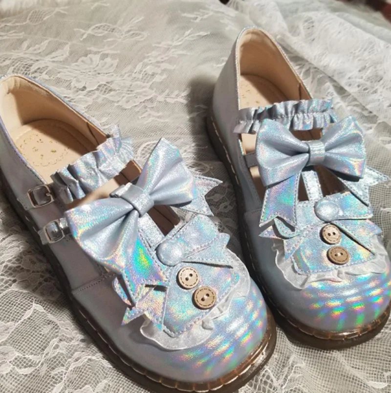 

kawaii shoes loli cos Japanese student sweet lolita shoes vintage round head comfortable women shoes cute lace ruffle bowknot ka