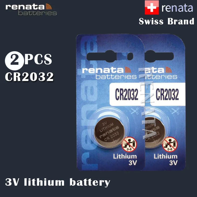 

2Pcs renata 2032 CR2032 3V original brand new For car key watch remote control toy High-Performance Button Battery coin cell