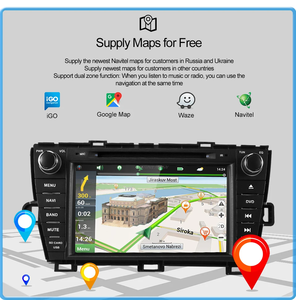Wontansy android 9,0 автомобильный dvd для Toyota Prius 2009 2010 2011 2012 2013 gps навигации мультимедийный плеер