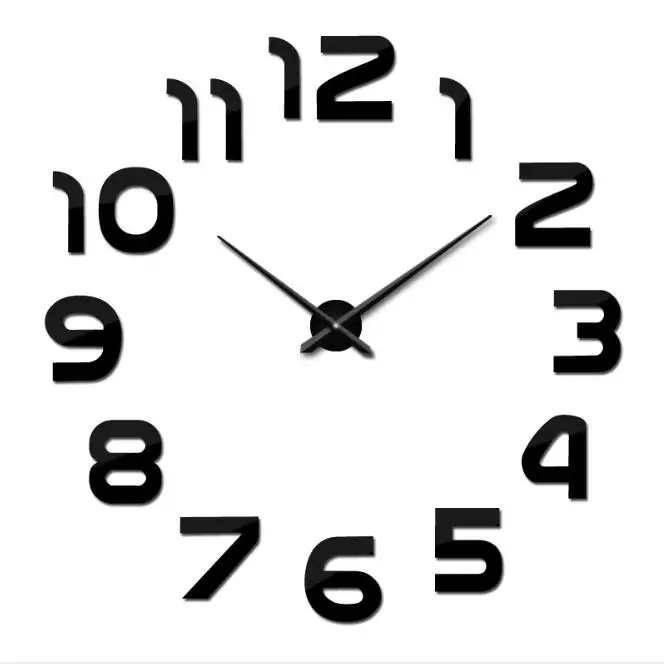 Black Современные новые Висячие часы настенные часы Horloge 3d DIY акриловые зеркальные наклейки эва украшение дома гостиная кварцевые иглы часы - Цвет: Black