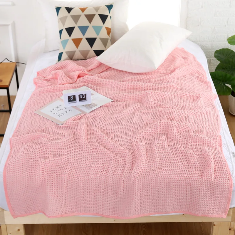 Merbau плед диван кровать вязаное одеяло на кровать детское стеганое одеяло диван/Самолет путешествия дышащий хлопок полотенце покрывало/одеяло/бросок Manta Koc - Цвет: Розовый