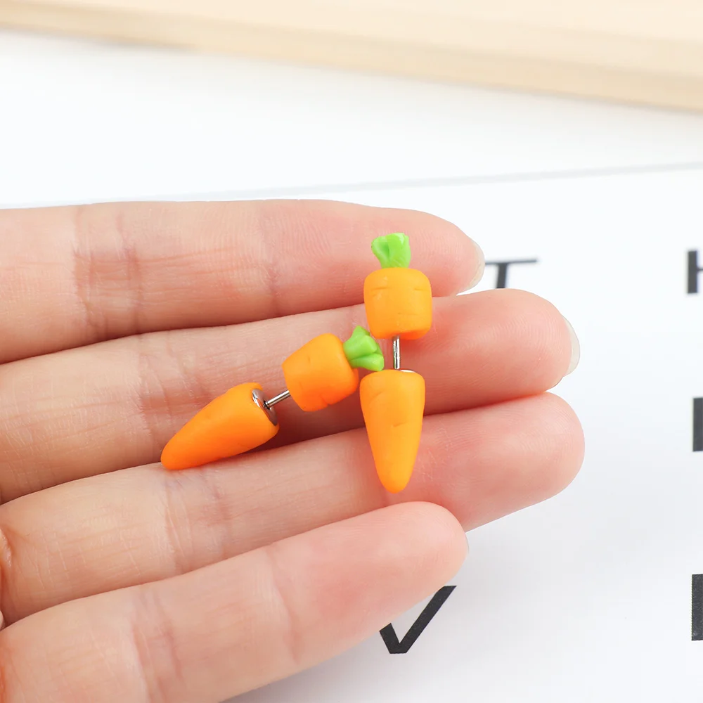 Creative Novelty Cartoon Carrot Shape Earrings Handmade Earrings Personality Cute Ladies Party Daily Wild Jewelry Accessories