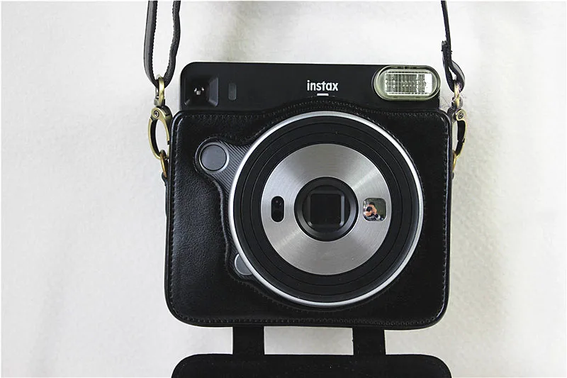 Защитный чехол для камеры моментальной печати Fujifilm Instax Square SQ6 из искусственной кожи с плечевым ремнем для мгновенной печати SQ6