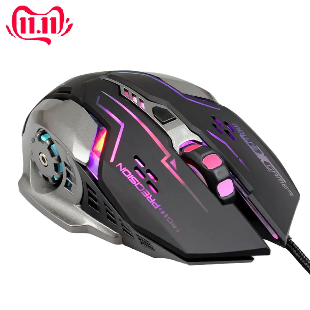 

Professional 3200DPI Adjustable Laptop Desktop Computer Gaming Mouse Gamer USB Wired Mice with 6 Programmable Buttons Game Mice