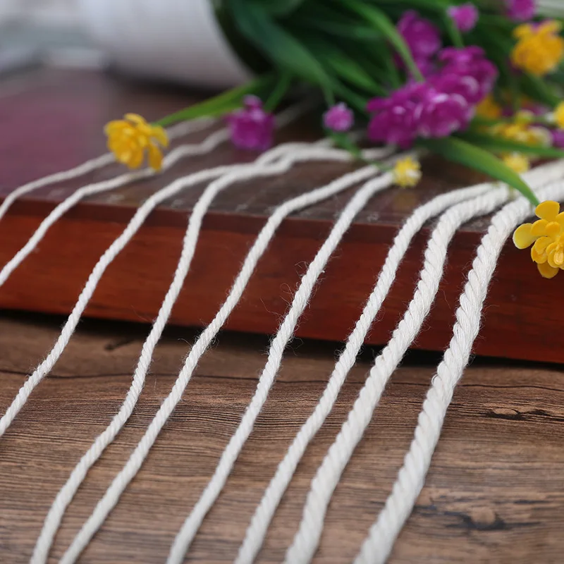 Natural Macrame Twisted Rope String Cotton Cord Thread DIY Craft Knitting Christmas Plant Hangers Wall Hangings 2/3/4/5/6/8/10mm