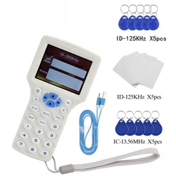 Lecteur RFID de fréquence, copieur IC/ID avec câble USB pour cartes 125Khz 13.56Mhz, duplicateur d'écran LCD 
