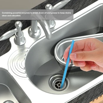 

New 12pcs Practical Kitchen Pipeline Bathtub Decontamination Drain Kitchen Sink filt Sani Sticks Sewer Cleaning Rod Deodorizer