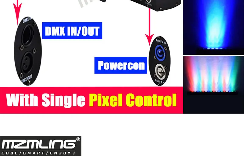 Powercon 18x10 Вт RGBW 4в1 Led бар с одним пикселем контроль настенный светильник для мытья DMX512 стиральная машина/DJ/бар/вечерние/шоу/сценический светильник