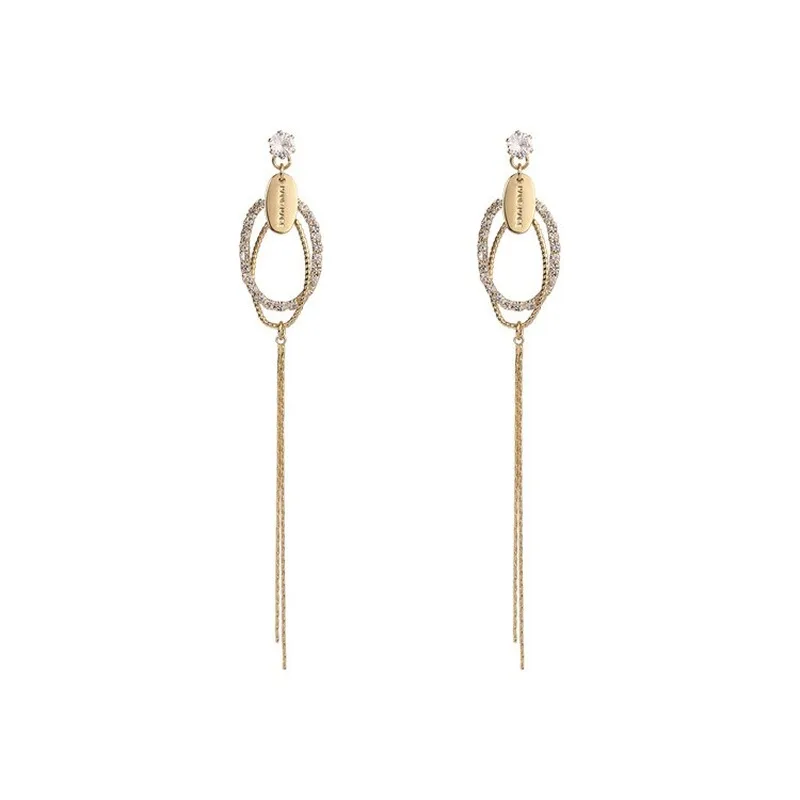 

S925 silver needle temperament cold wind flow Suer ear decoration hundred set up thin ear drop anti-allergy jewelry wholesale