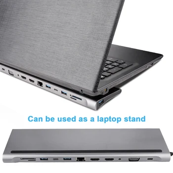 

USB C HUB to Multi HUB USB 3.0 HDMI /SD/TF Card Reader/ 60W PD charging Audio /RJ45 Adapter for MacBook Pro type c usb splitter
