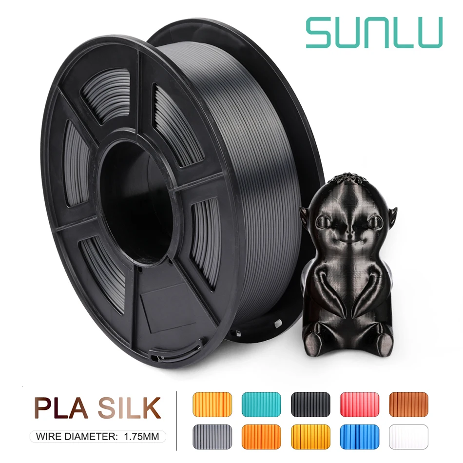 

SUNLU 3D Printer Silk Filament 1.75mm Plast PLA 3D Printing Material Orderly Winding Silk PLA Filament 1kg