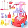 Children's Play House Cleaning Toys Clean Up Sweeping Mop Automatic Sweeper Early Education Learn Housework Cleaning Tool Set 1