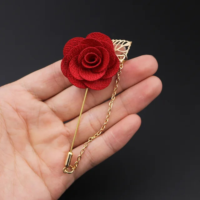 Fashion Women 3D Red Rose Flower Brooch Pin Charm Lady Costume Jewellery  Gifts