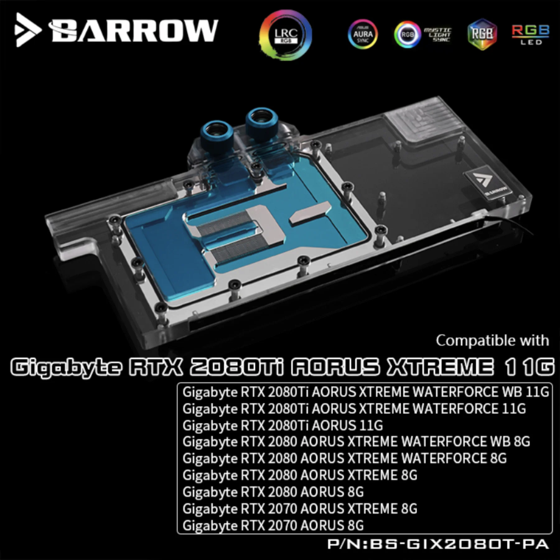 Блок водяного охлаждения Barrow LRC 2 0 графическая карта с полным покрытием для Gigabyte