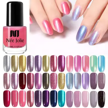 

NEE JOLIE 73 Colors Rose Gold Glitter Sequins Nail Polish Color Nail Polish Nail Art Varnish Manicur DIY Design 3.5ml