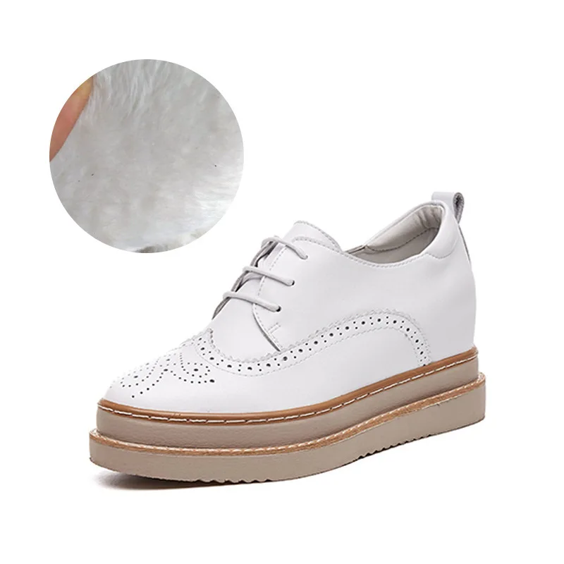 

Genuine Leather Autumn Winter Shoes Women Boots Ins Sneakers Young Ladies Height Increasing Shoes Women Ankle Boots A1889