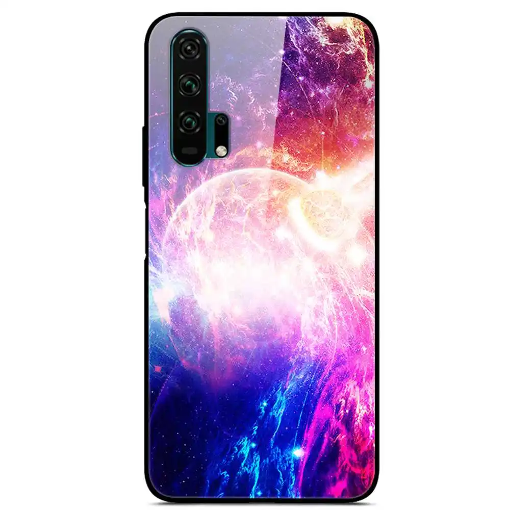4 Для huawei Honor 20 Pro закаленное стекло ударопрочный чехол с принтом чехол-крышка с узорами бампер для huawei Honor 20 чехол Coque - Цвет: 4