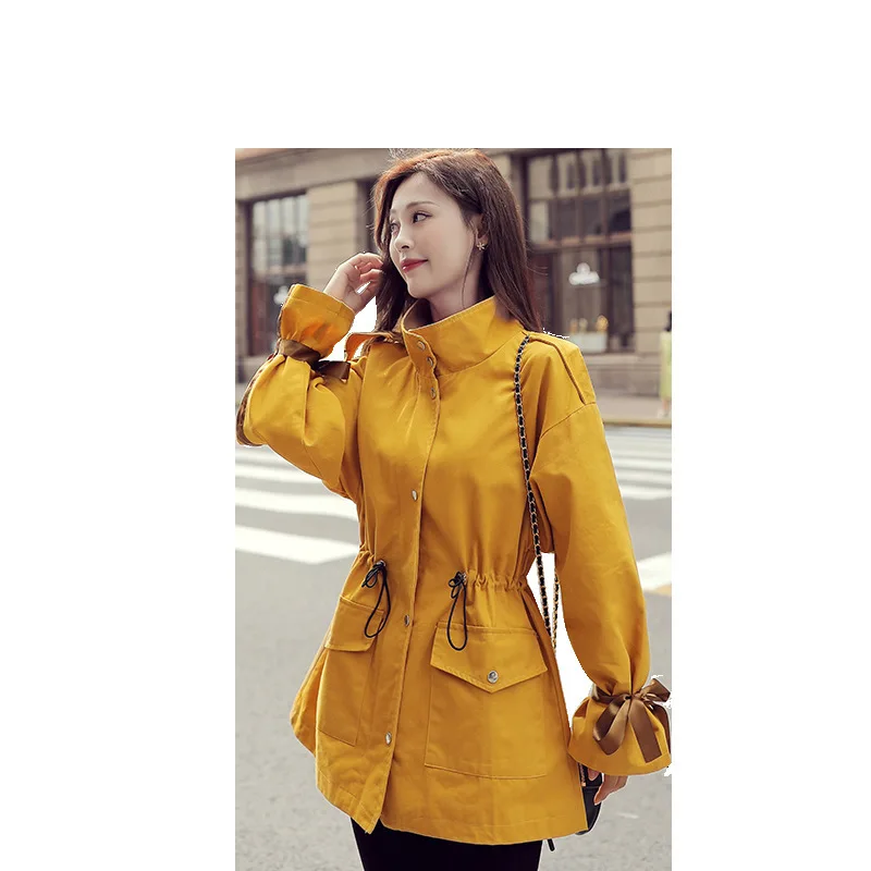 

Trench Coat Women's Short-height Workwear Mid-length Korean-style Spring And Autumn 2019 Popular New Style Versatile Students Lo