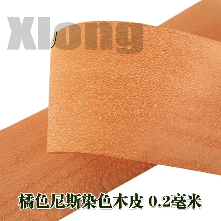 

L:2.5Meters Width:180mm Thickness:0.3mm Natural Orange Nice Veneer Orange Yellow Veneer Easy Poplar Dyeing