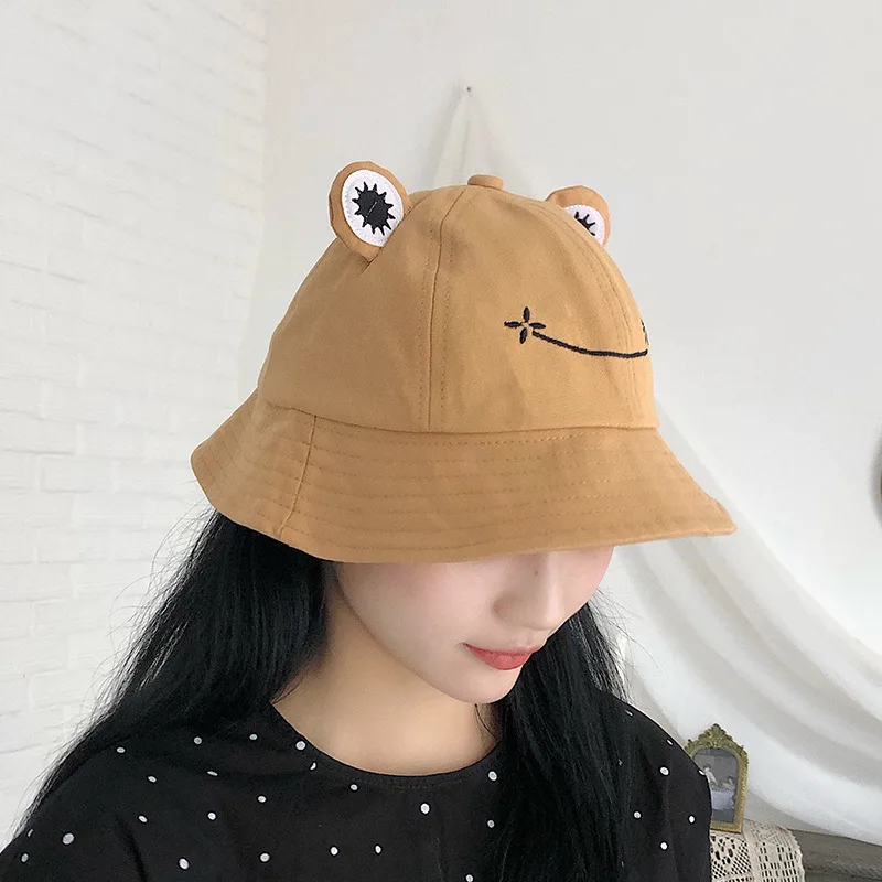 hat bucket 2022 Frog Mesh Bucket Hat For Women Summer Autumn Female Panama Outdoor Hiking Beach Fishing Cap Sunscreen Woman Sunhat Bob M005 winter bucket hat womens