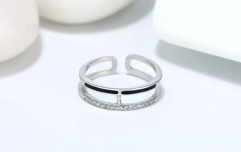 ORSA JEWELS Аутентичные 925 кольца с эмалью для женщин, AAAA, циркон, серебро, юбилей, вечерние, штабелируемые кольца, хорошее ювелирное изделие SR158