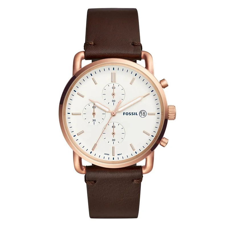 

Fossil The Commuter Chronograph White Dial Men's Watch Mens Watches Top Brand Luxury Men Watch Waterproof FS5476