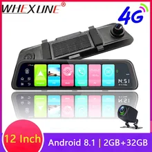 WHEXUNE 2K разрешение 4G Dashcam 12 дюймов зеркало заднего вида автомобиля wifi DVR 1440P Hisilicon супер ночного видения ADAS Автомобильный видеорегистратор