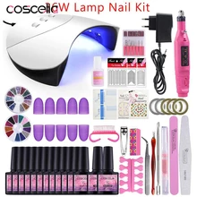 Набор для ногтей 36 Вт УФ светодиодный светильник Сушилка для ногтей Набор для гелевого маникюра био-Гели Soak Off маникюрный набор Гель-лак для ногтей Nail Art инструменты