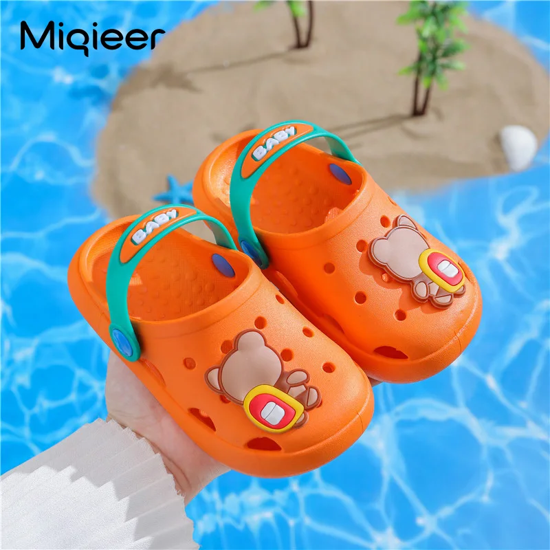 Kids Clogs Baby Mules Boys Girls Sandals Cartoon Flat Garden Shoes Beach Slippers Shower Flip Flop For Toddler Zuecos