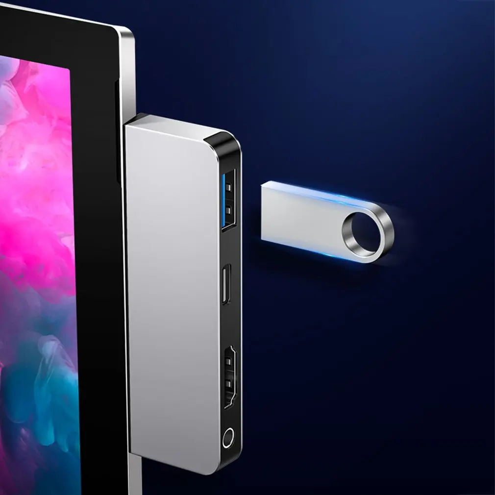 USB C концентратор USB 3,0 HDMI 3,5 мм аудио адаптер для поверхности Go Pro 6 мульти USB-C type C концентратор USB разветвитель