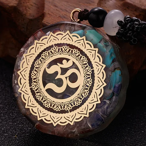 Generator Orgone Amulet 7 Chakras Pendant Necklace Orgonite Meditation Balance EMF Protection Sweater Chain Jewelry Gifts