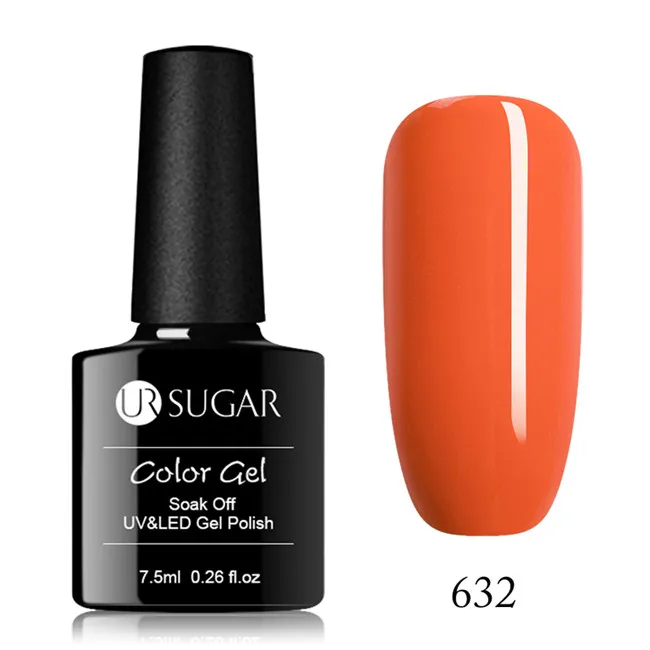 Ur Sugar 7,5 мл дизайн ногтей маникюр замачиваемый 112 цветов УФ гель лак Желтая серия Чистый гель лак для ногтей - Цвет: Color 632