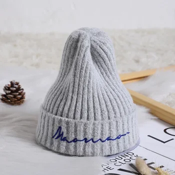 

Baby Cap Embroidered Letters Children's Knit Hat Crochet Baby Beanie Winter Kids Hat