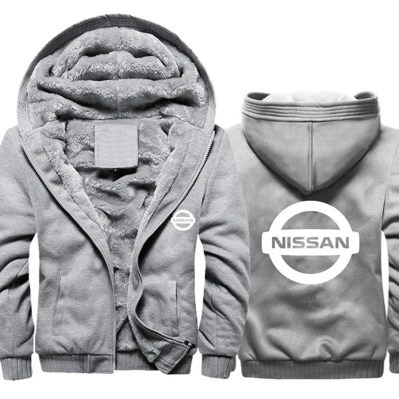 Мужские толстовки с капюшоном с логотипом Nissan, мужские толстовки с капюшоном, повседневные зимние плотные теплые флисовые хлопковые куртки на молнии, мужские спортивные костюмы - Цвет: 806