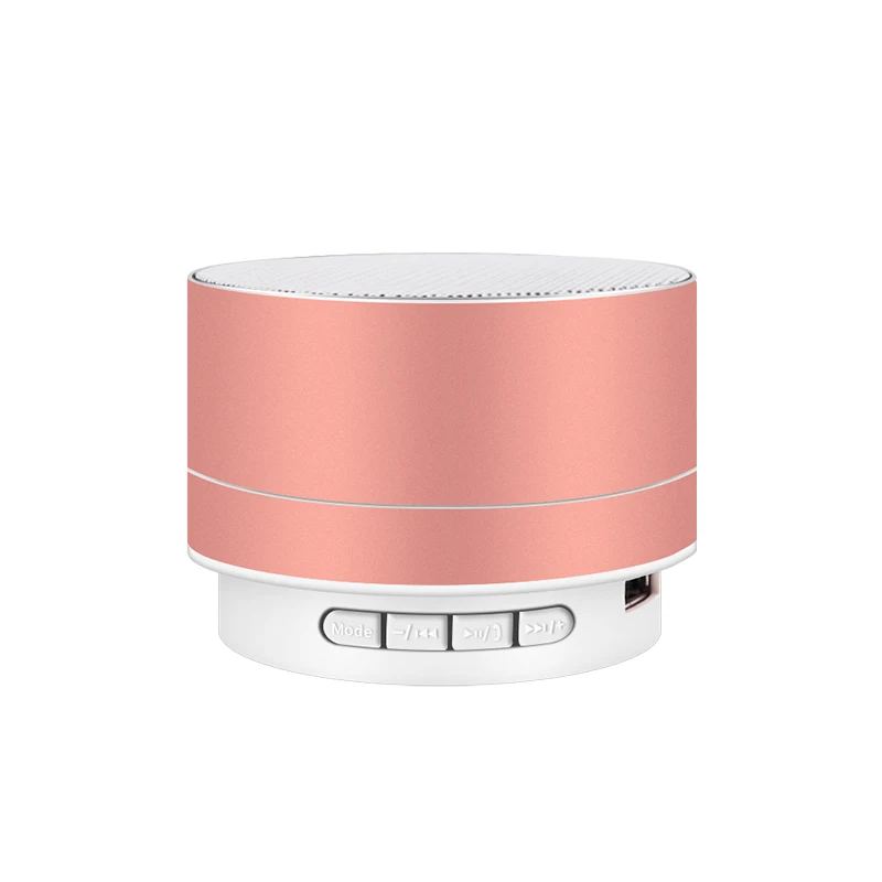 Мини беспроводной Bluetooth динамик портативный динамик металлический сабвуфер Саундбар Поддержка U диск TF карта музыкальный плеер с светодиодный подсветкой - Цвет: Розовый