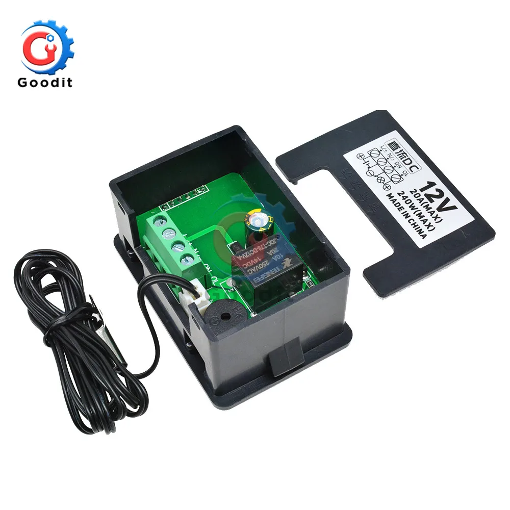 Термостат контроллер постоянного тока 12V 24V AC 110 V-220 V микрокомпьютер Температура цифровой 1,37 ″ ЖК-дисплей-55 ℃~ 120℃ контроллер заменить W3001