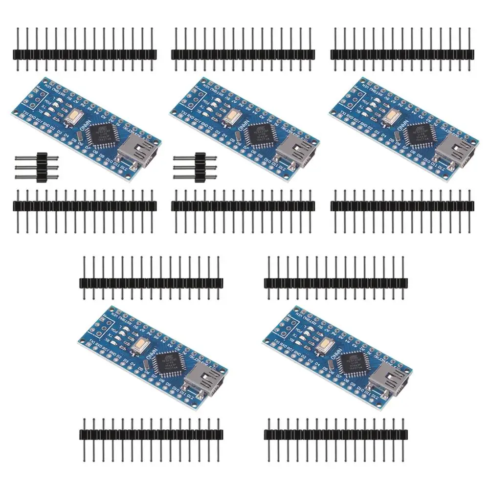 5 шт. Arduino Nano V3.0 плата ATmega328P CH340 5V 16M Микроконтроллер совместима с Electronics