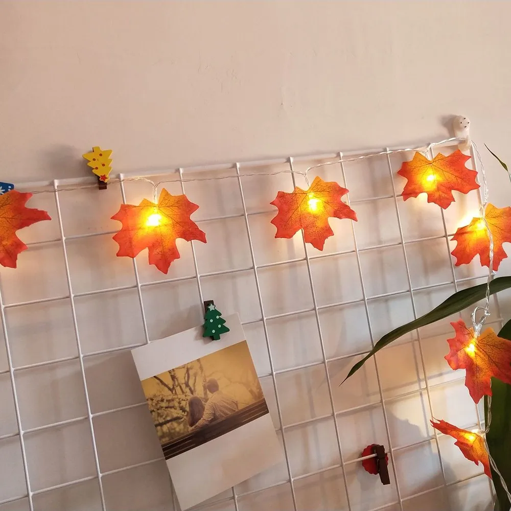 

Maple Leaves Fairy Garland String Lights LED String Lights Battery Operated Halloween Home Christmas Tree Decor 3m 20/30leds