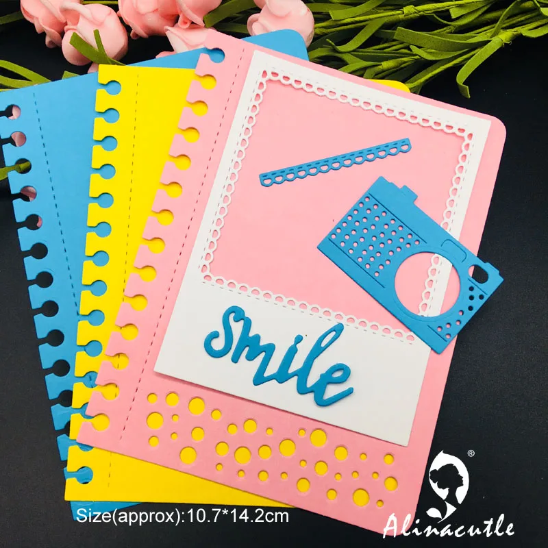 Die Cut Metal Cutting die 6pc loose leaf Smile Photo Frame Scrapbook